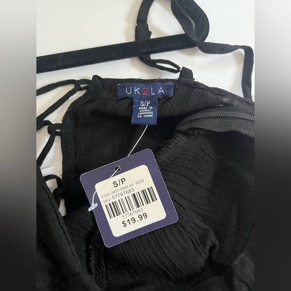 UK2LA Black Lace-Up Romper Small - Picture 3 of 7